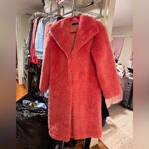 Lulu's Vibrant Pink Fuzzy Coat